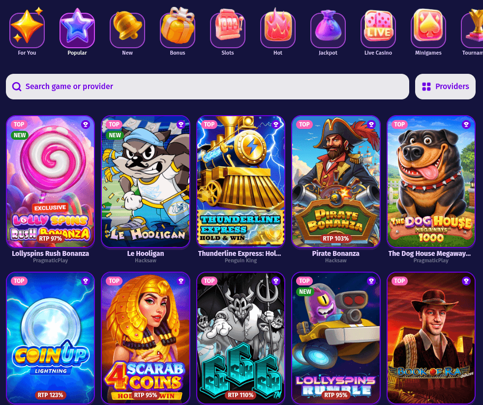 Lolly Spins Casino Game Library
